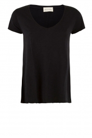 American Vintage |  Basic V-neck T-shirt Jacksonville | black  | Picture 1