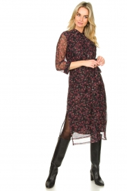 Freebird |  Floral button-up dress Victoria | red  | Picture 4