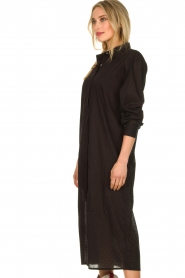 Les Favorites |  Maxi button down dress with print Kiki | black  | Picture 4