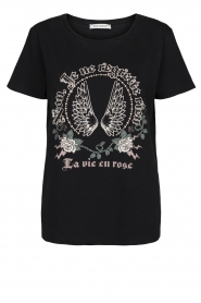 Sofie Schnoor | T-shirt met print Cady | zwart  | Afbeelding 1