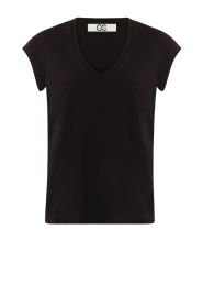CC Heart |  T-shirt with V-neck Vera | black