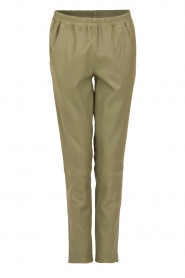Leren broek Bobbi | groen