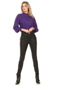 Ibana :  Stretch leather pants Colette | black - img5