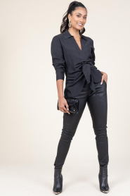 Ibana |  Stretch leather pants Colette | black  | Picture 2