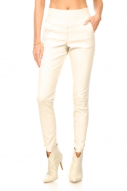 Ibana |  Stretch leather pants Colette | white  | Picture 4