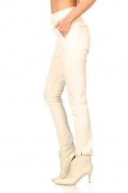 Ibana |  Stretch leather pants Colette | white  | Picture 5