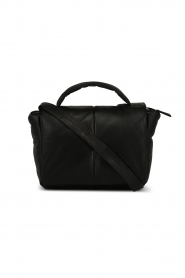 STUDIO AR |   Leather puffer shoulder bag Fiona | black