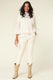 STUDIO AR |  Lambskin stretch jogger Naomi | milk  | Picture 2