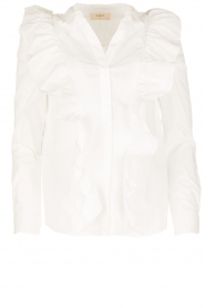 Blouse met volants Dehli | wit