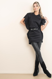 Dante6 |  Leather stretch leggings Lebon | black | Picture 2