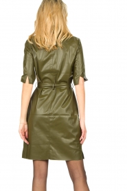 Dante 6 | Faux leather jurk Baroon | olijf groen  | Afbeelding 7