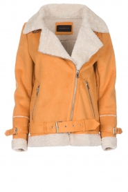 Faux lammy coat Mandy | geel
