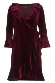 Fluwelen wikkeljurk Lexa | bordeaux
