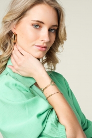 Just Franky | 14k gouden schakelarmband Charm | goud  | Afbeelding 2