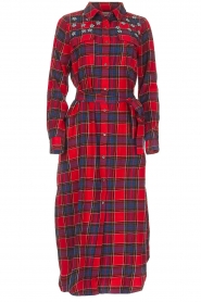 Geruite lange jurk Repoux | rood