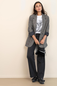 Lois Jeans |  Mid waist wide leg jeans Palazzo L32 | black | Picture 3