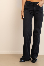 Lois Jeans |  Mid waist wide leg jeans Palazzo L32 | black | Picture 4