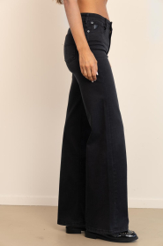 Lois Jeans |  Mid waist wide leg jeans Palazzo L32 | black | Picture 5