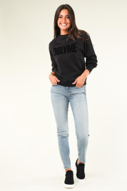 Dante 6 |  Sweater with balloon sleeves Love Me | black  | Picture 3