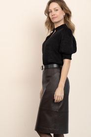 Dante6 |  Viscose top with ruffles Feline | black | Picture 6