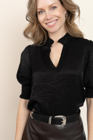 Dante6 |  Viscose top with ruffles Feline | black | Picture 8