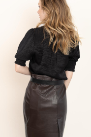 Dante6 |  Viscose top with ruffles Feline | black | Picture 7