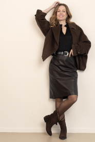 Dante6 |  Viscose top with ruffles Feline | black | Picture 3