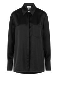 Dante 6 |  Satin oversized blouse Louda | black  | Picture 1