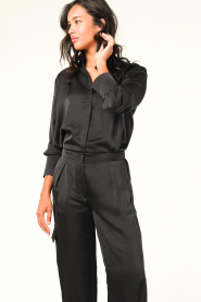 Dante 6 |  Satin oversized blouse Louda | black  | Picture 6