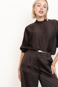 Dante6 |  Satin top Sally | Brown | Picture 8
