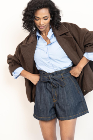 Dante6 |  Denim short with belt Slater | blue | Picture 8