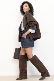 Dante6 |  Denim short with belt Slater | blue | Picture 10