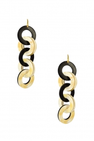 Oorbellen Disc Chains | zwart/naturel