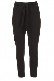 D-ETOILES CASIOPE |  Travelwear pants with tie belt Antigua | black  | Picture 1