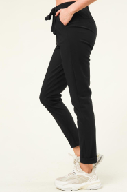 D-ETOILES CASIOPE |  Travelwear pants with tie belt Antigua | black  | Picture 5
