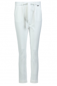 D-ETOILES CASIOPE |  Travelwear pants with tie belt Antigua | white
