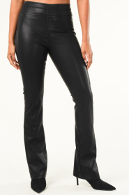 Knit-ted |  Faux leather flared pants Afke | black  | Picture 4