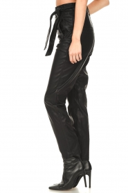 Knit-ted |  Faux leather paperbag pants Francis | black  | Picture 6