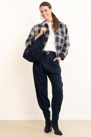Copenhagen Muse |  High waist barrel trousers Tailor | dark blue | Picture 2