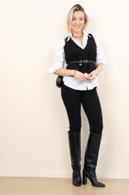 Copenhagen Muse |  Waistcoat with V-neck Tailor | black | Picture 3