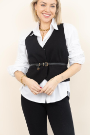 Copenhagen Muse |  Waistcoat with V-neck Tailor | black | Picture 4