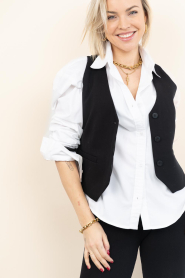 Copenhagen Muse |  Waistcoat with V-neck Tailor | black | Picture 8