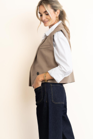 Copenhagen Muse :  Waistcoat with lapel collar Tailor | beige - img6