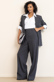 Copenhagen Muse |  High waist wide leg trousers Tailor | grey | Picture 2