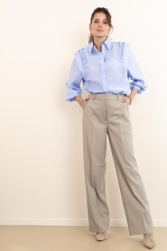 Copenhagen Muse |  High waist wide leg trousers Tailor | taupe | Picture 3