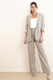 Copenhagen Muse |  High waist wide leg trousers Tailor | taupe | Picture 2