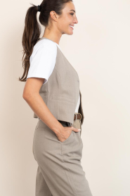 Copenhagen Muse :  Waistcoat with V-neck Tailor | taupe - img6
