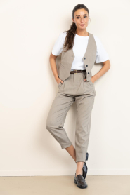 Copenhagen Muse :  Waistcoat with V-neck Tailor | taupe - img3