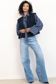 Copenhagen Muse |  Waistcoat with lapel collar Tailor | dark blue | Picture 4
