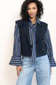 Copenhagen Muse |  Waistcoat with lapel collar Tailor | dark blue | Picture 10